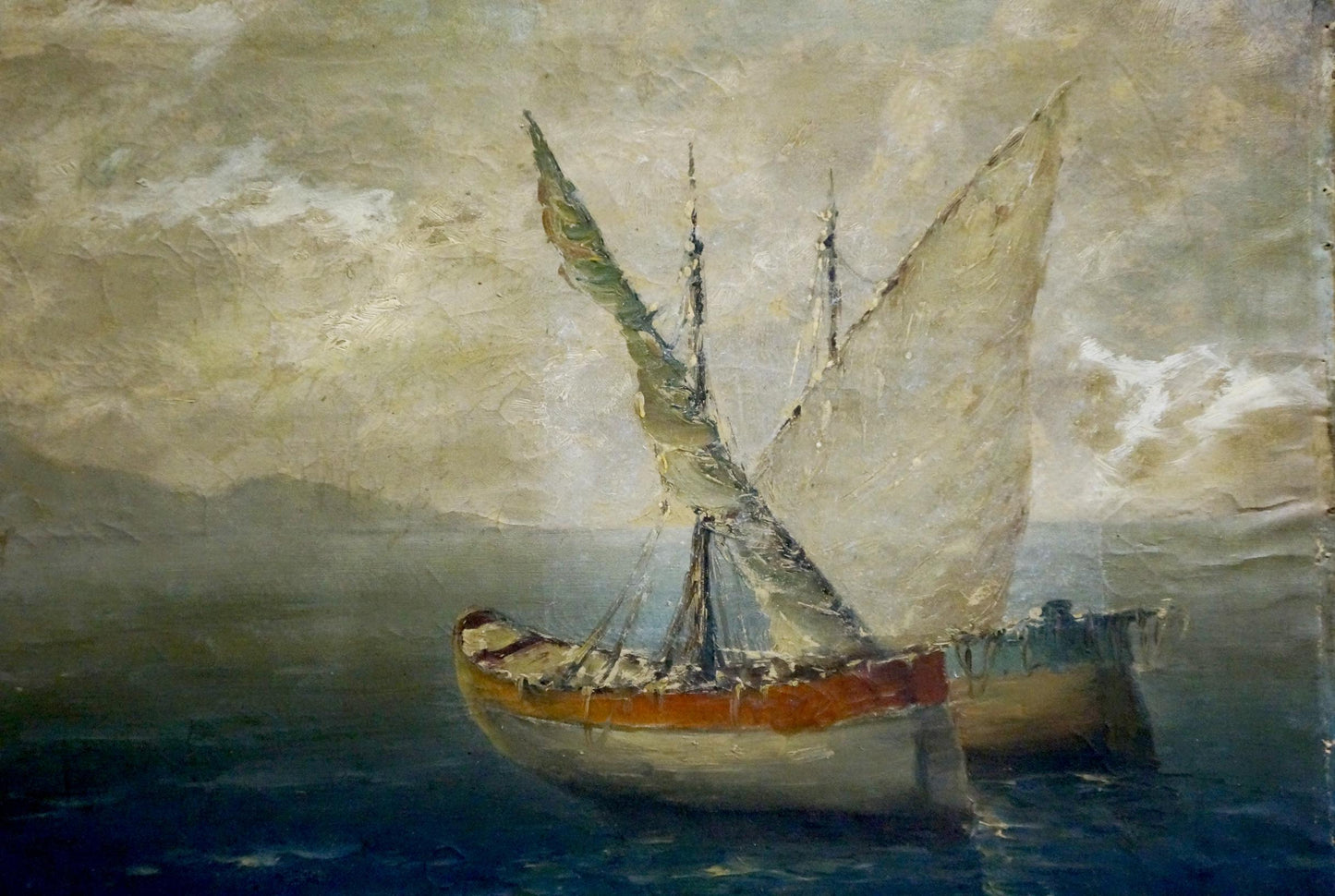 Oil painting Ships at sea Polarsky