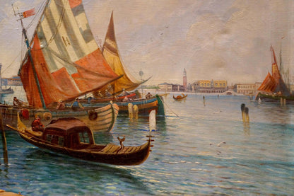 Oil painting The ships are back P. Alonza