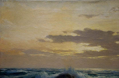 Oil painting Mesmerizing sunset on the sea European artist