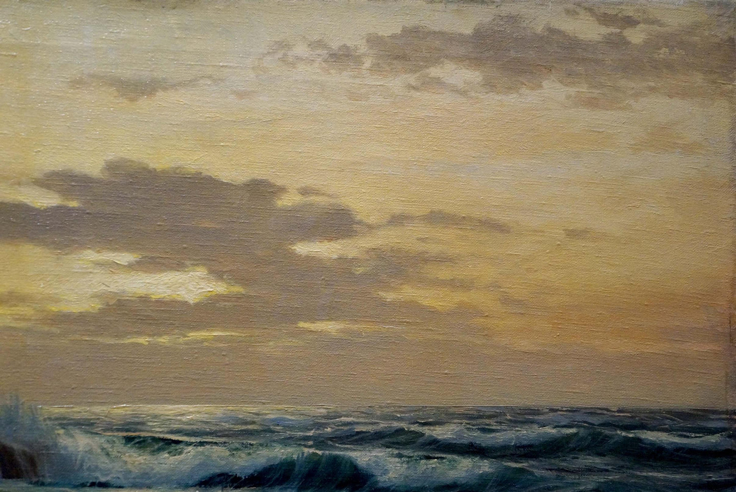 Oil painting Mesmerizing sunset on the sea European artist