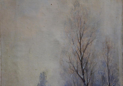 Oil painting Walk through winter nature Unknown artist