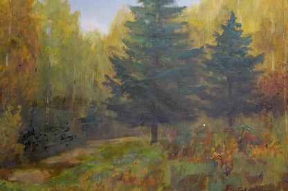 Oil painting Dense forest Konstantin Pavlovich Golovkin