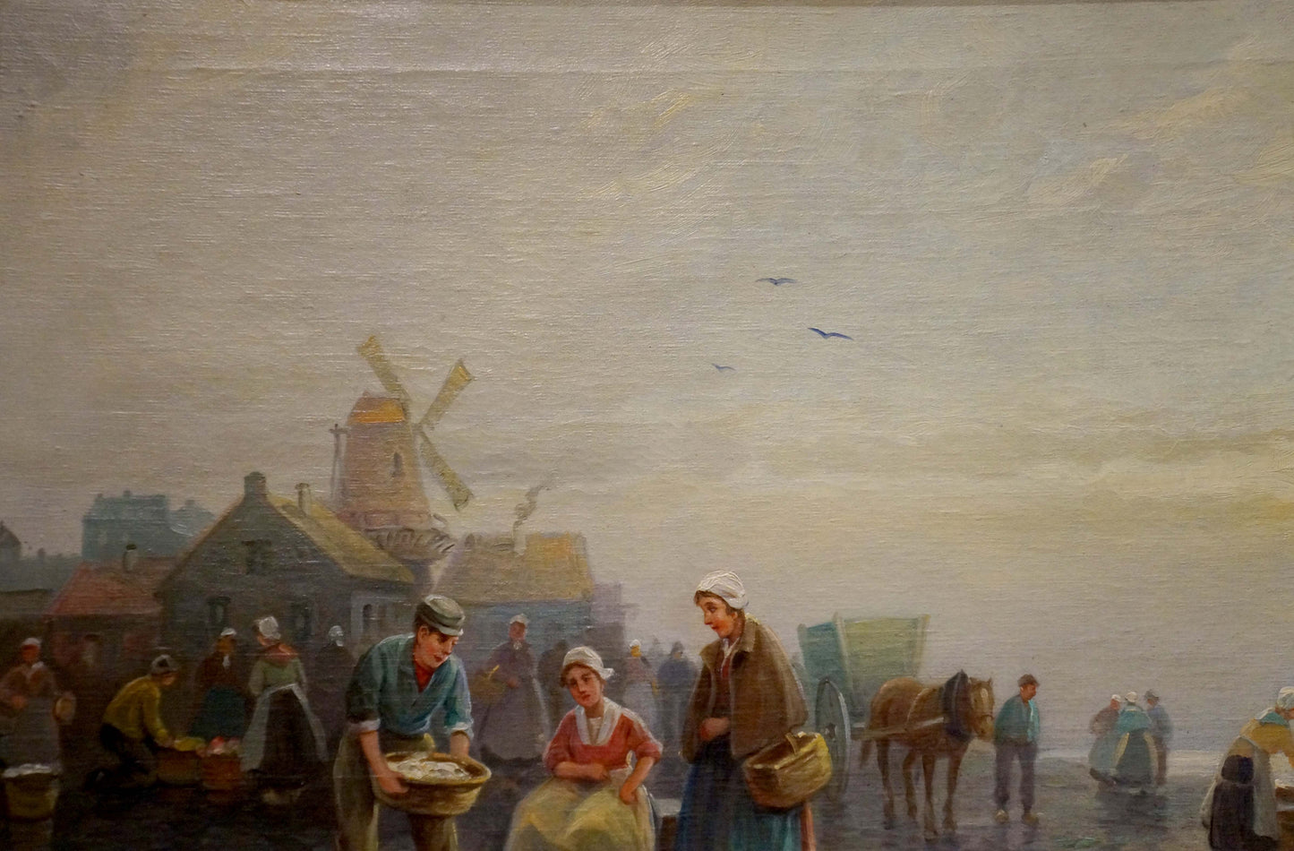 Oil painting Coastal Market Weyh T.