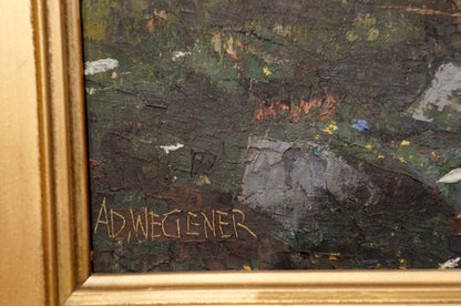 Oil painting Mountain landscape Ad. Wegener