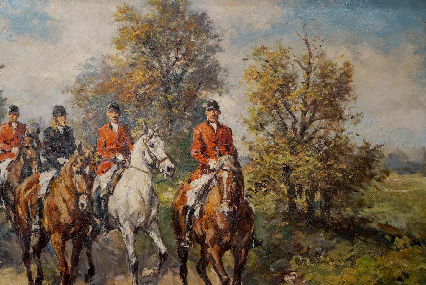 Oil painting Soldiers on the road Faust