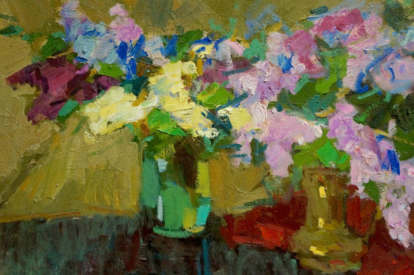 Oil painting Lilac joy on the table Unknown artist