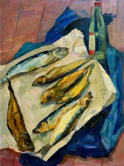 Oil painting Fish Kerimova Elena Alexandrovna