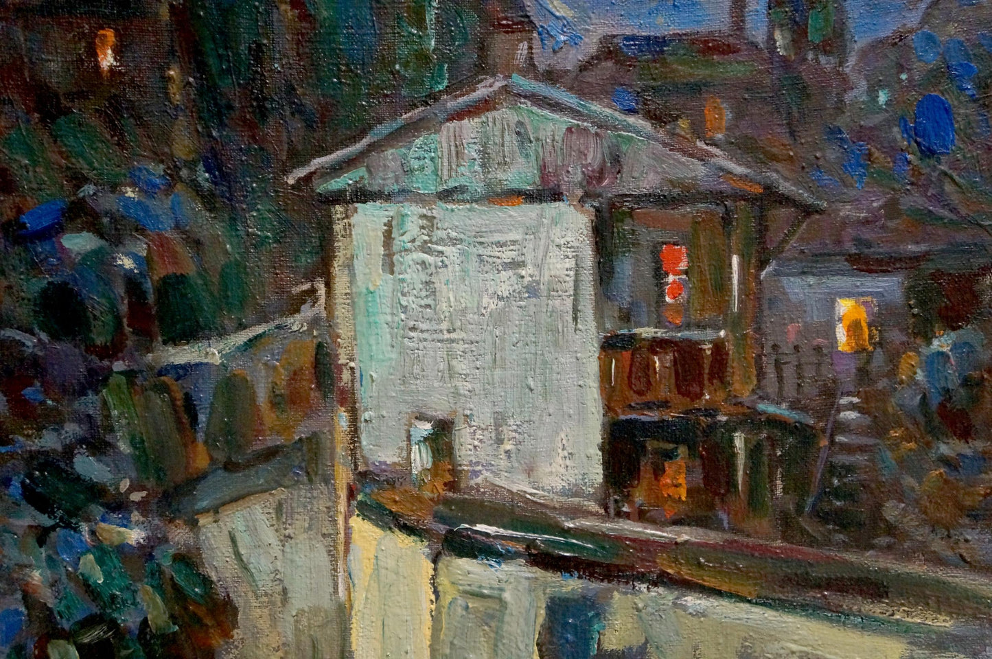 Oil painting Night city Bakaev Sergey Ivanovich