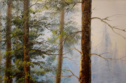 Oil painting There is fog in the forest Dillon