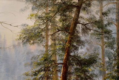 Oil painting There is fog in the forest Dillon