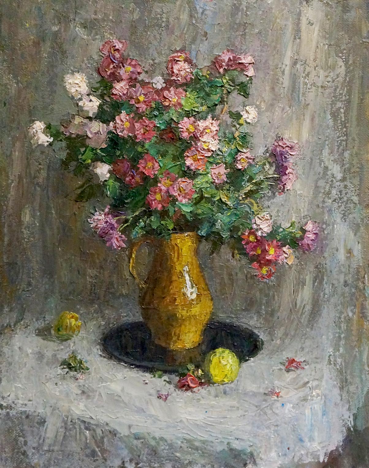 Oil painting Still life with a bouquet of daisies Unknown artist