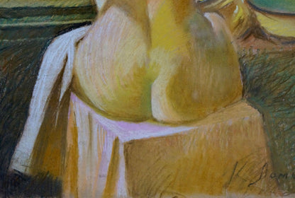 Pastel painting Portrait of a naked girl Lomykin Konstantin Matveevich