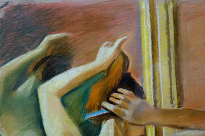 Pastel painting Portrait of a naked girl Lomykin Konstantin Matveevich