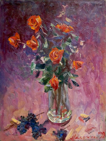 Oil painting Red roses Malyarenko Igor Alekseevich