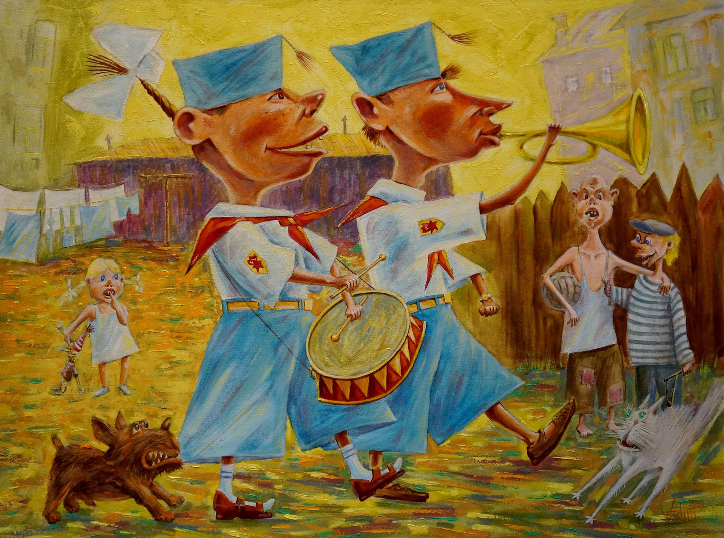 Abstract oil painting Celebration Vadim Pustilnik