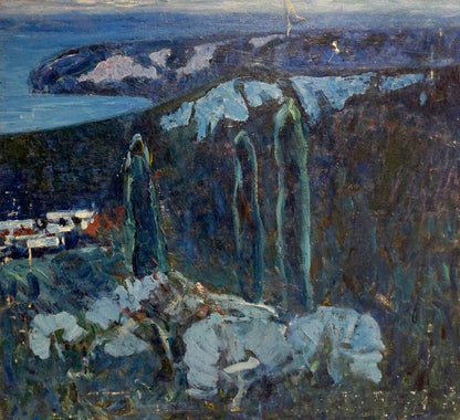 Oil painting Night city Tolochko Victor Ivanovich