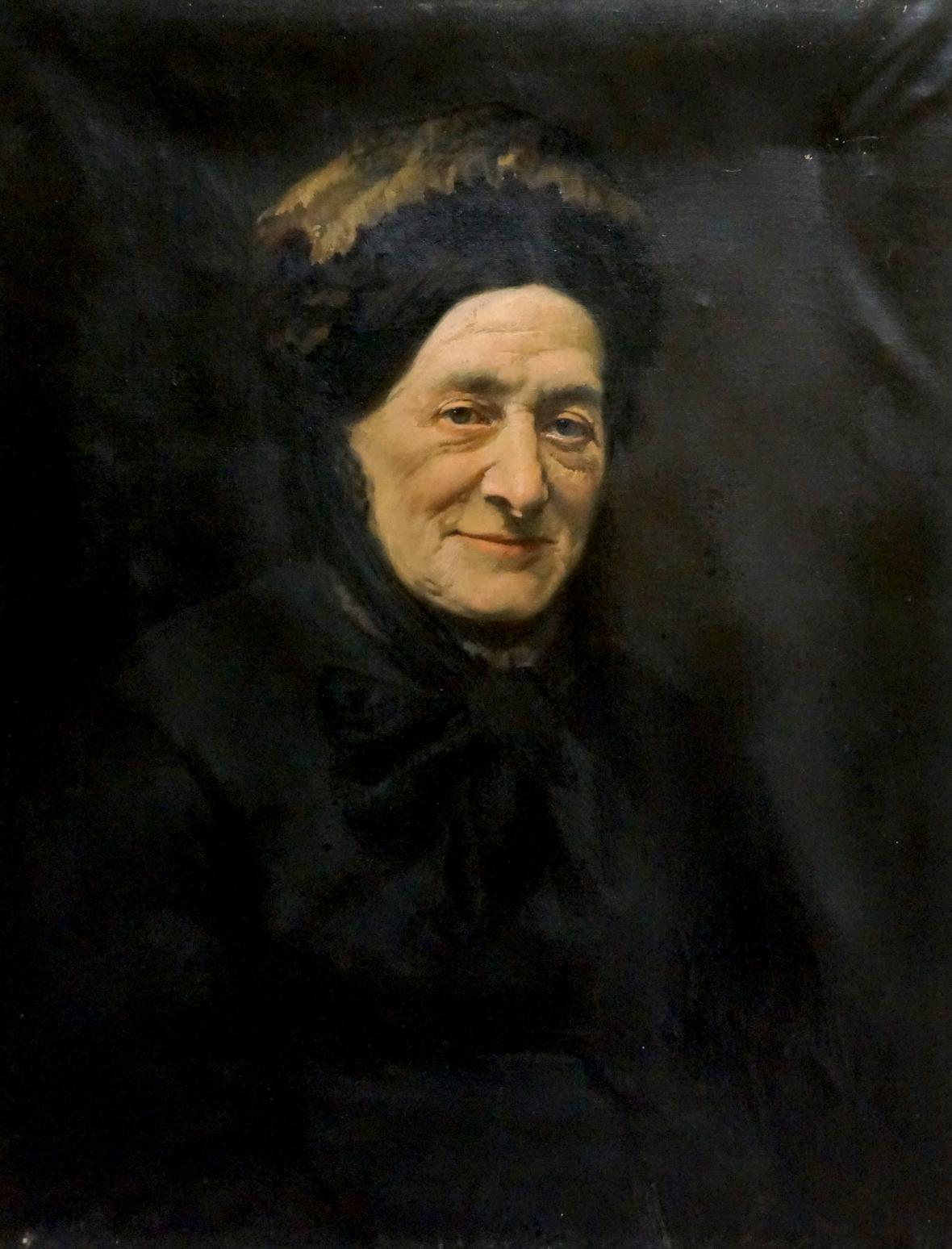 Oil painting Grandmother's portrait