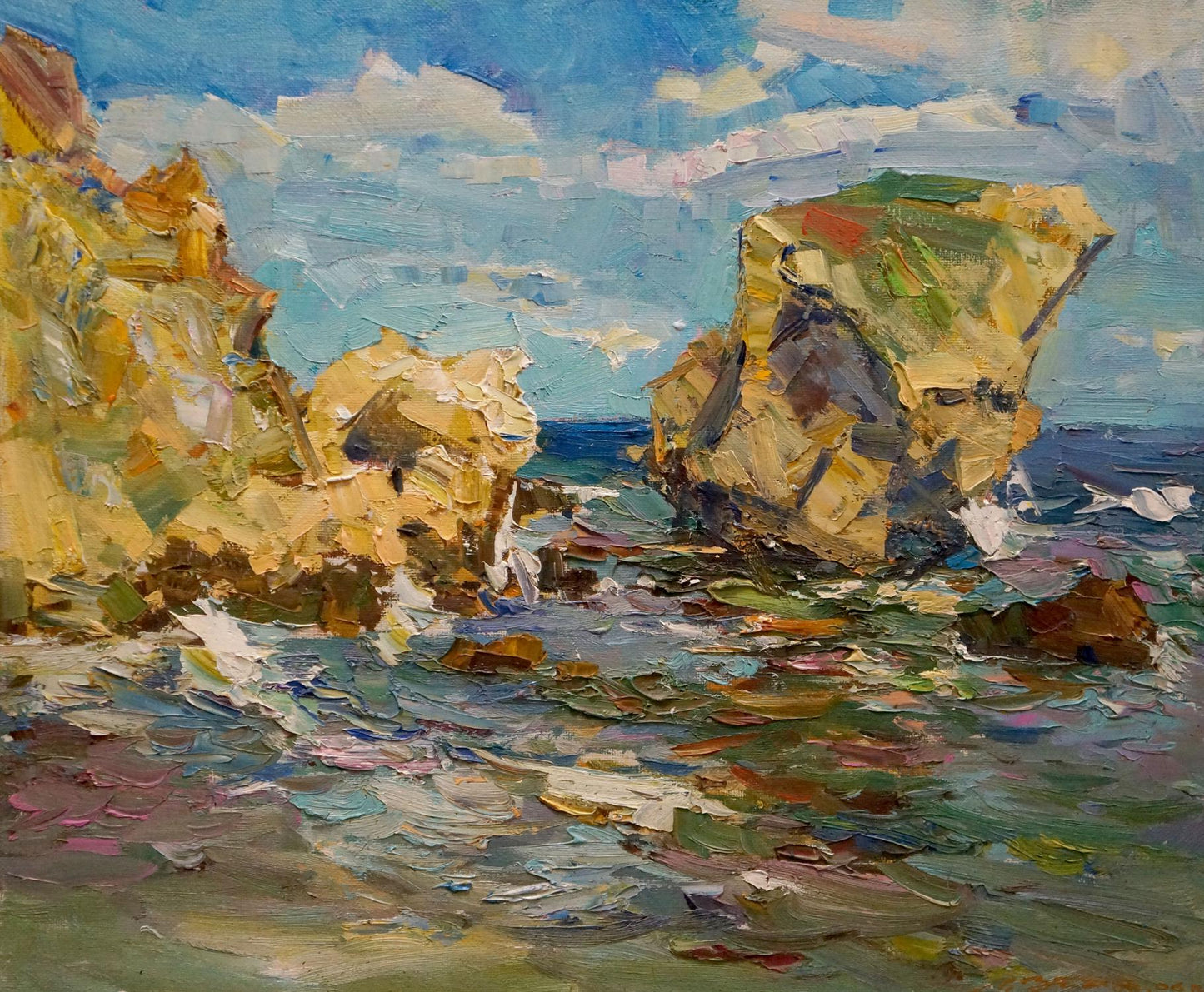 Oil painting Rocky coast Zaborovsky Leonid Alexandrovich
