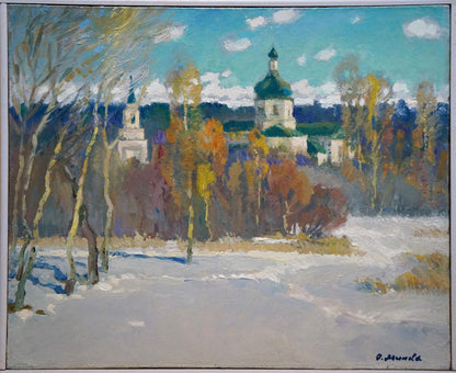 Oil painting Landscape with churches Minka Alexander Fedorovich