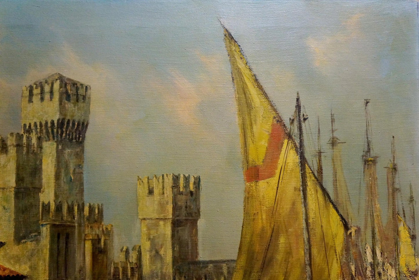 Oil painting Medieval castle Karl Klupp Munchen
