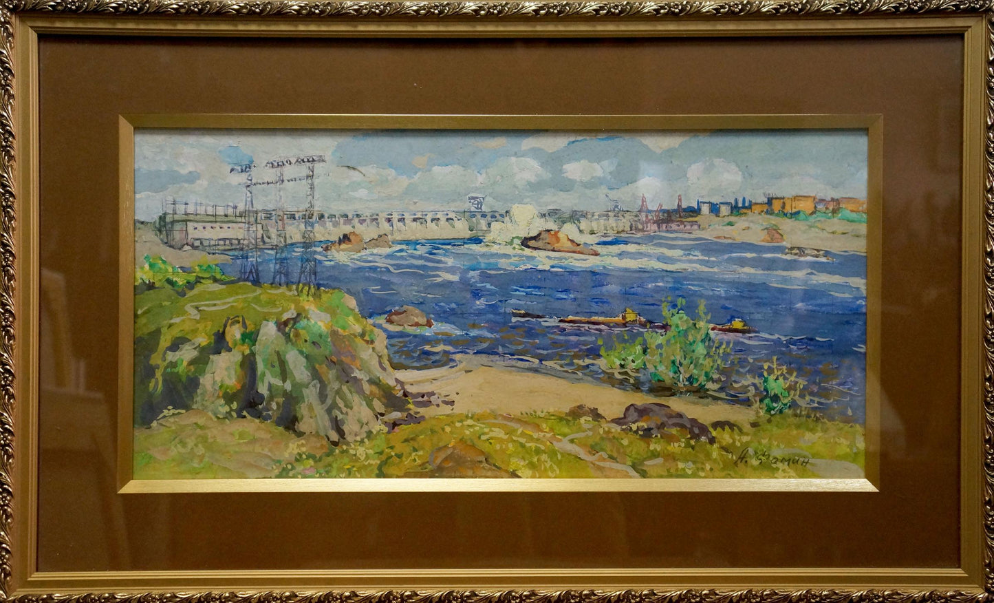 Oil painting Dam Fomin Anatoly Nikiforovich