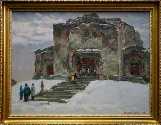 Oil painting Winter landscape Minka Alexander Fedorovich