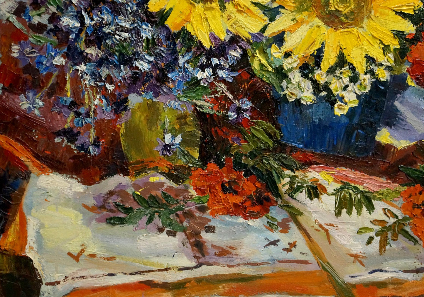 Oil painting Sunflowers Kolomoitsev Petr Mikhailovich