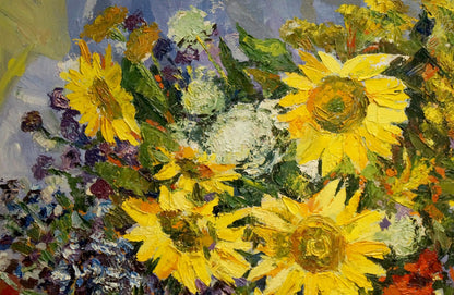 Oil painting Sunflowers Kolomoitsev Petr Mikhailovich