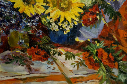 Oil painting Sunflowers Kolomoitsev Petr Mikhailovich