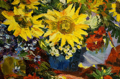 Oil painting Sunflowers Kolomoitsev Petr Mikhailovich