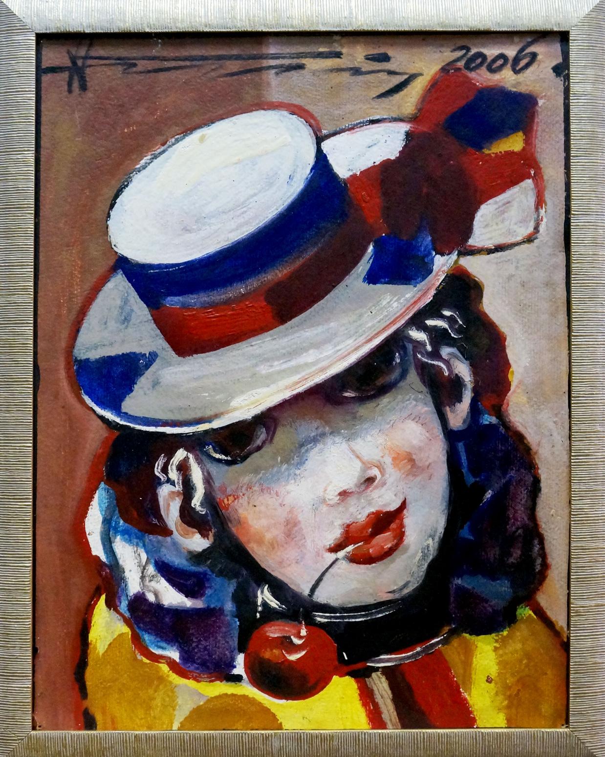 Oil painting Nikolay Nikolaevich Prokopenko Clown with cherry