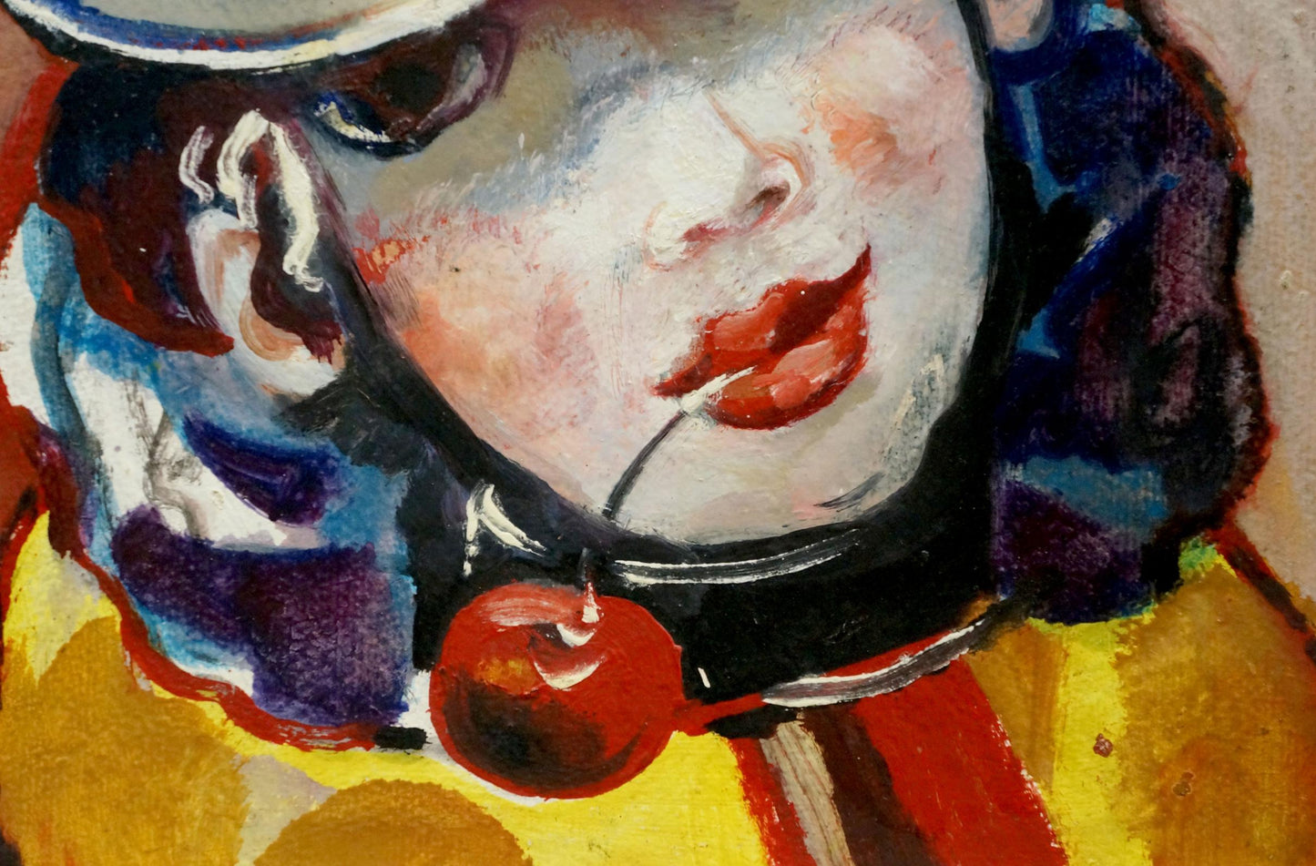Oil painting Nikolay Nikolaevich Prokopenko Clown with cherry