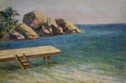 Oil painting Off the coast Paul Christiaan Poll