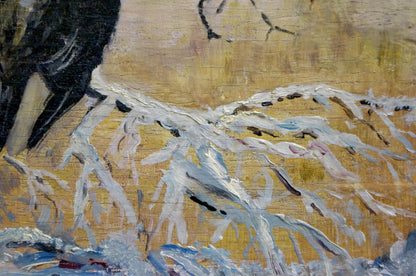 Oil painting Crows Vladimir Ivanovich Kozlovsky