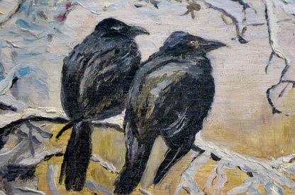 Oil painting Crows Vladimir Ivanovich Kozlovsky