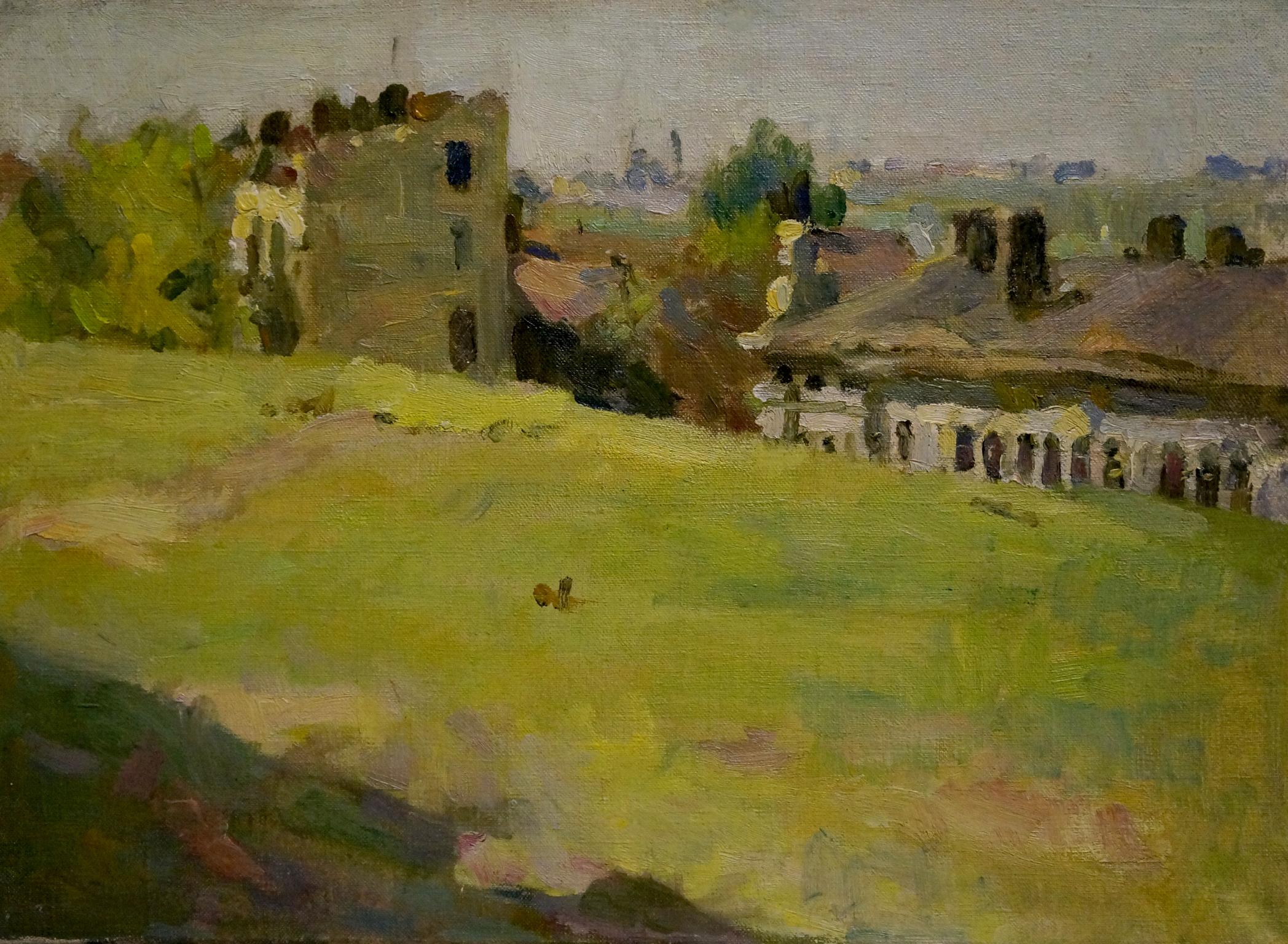 Oil painting View of the village Bozhi Mikhail Mikhailovich