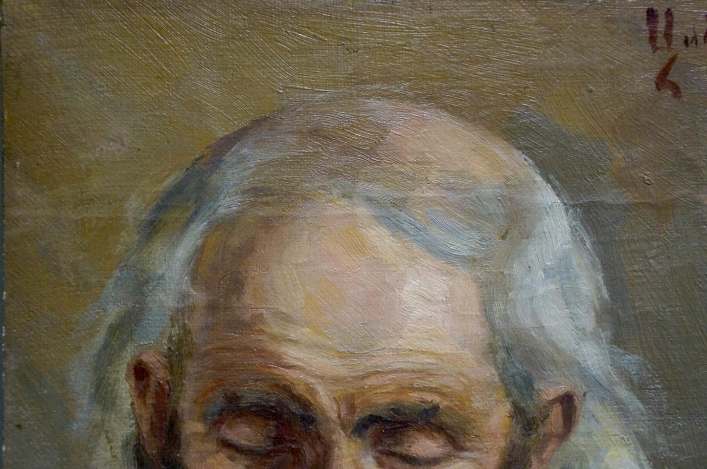 Oil painting Portrait of an old man Tsykutsky