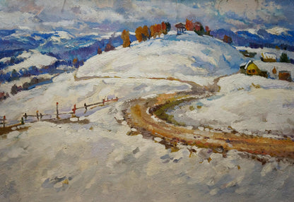 Oil painting Winter path Minka Alexander Fedorovich