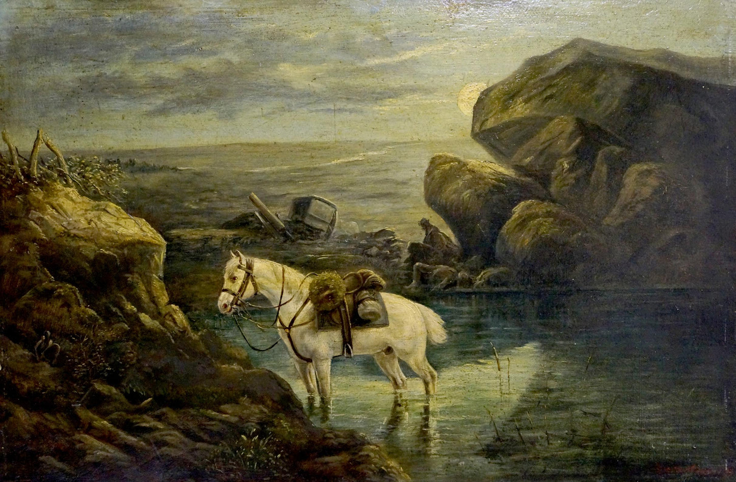Oil painting Horse on the field