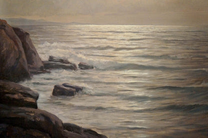 Oil painting Calm quiet waves