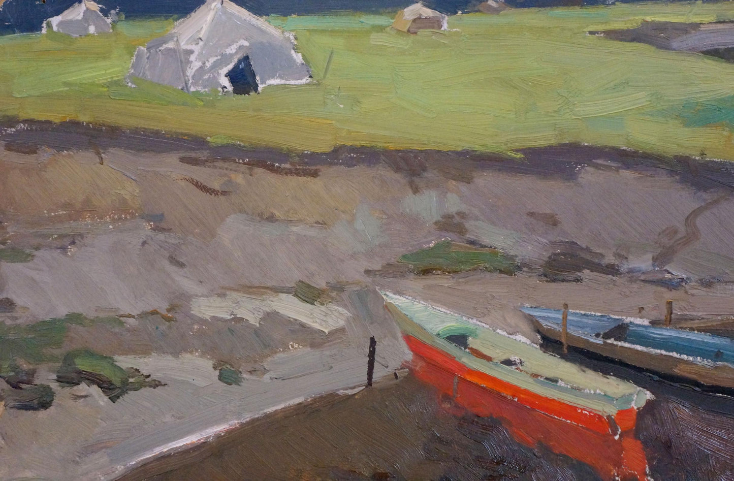 Oil painting Camp by the shore Sevastyanov Viktor Grigorievich