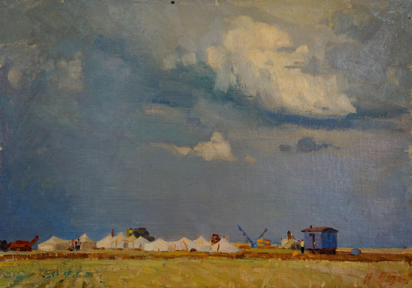 Oil painting In field Bortnikov Nikolay Fedorovich