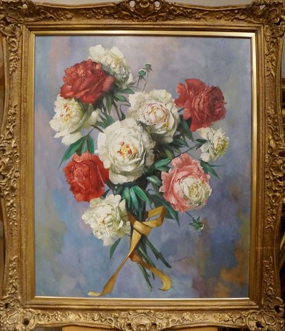 Oil painting Gift bouquet of flowers Volkwein H. G.