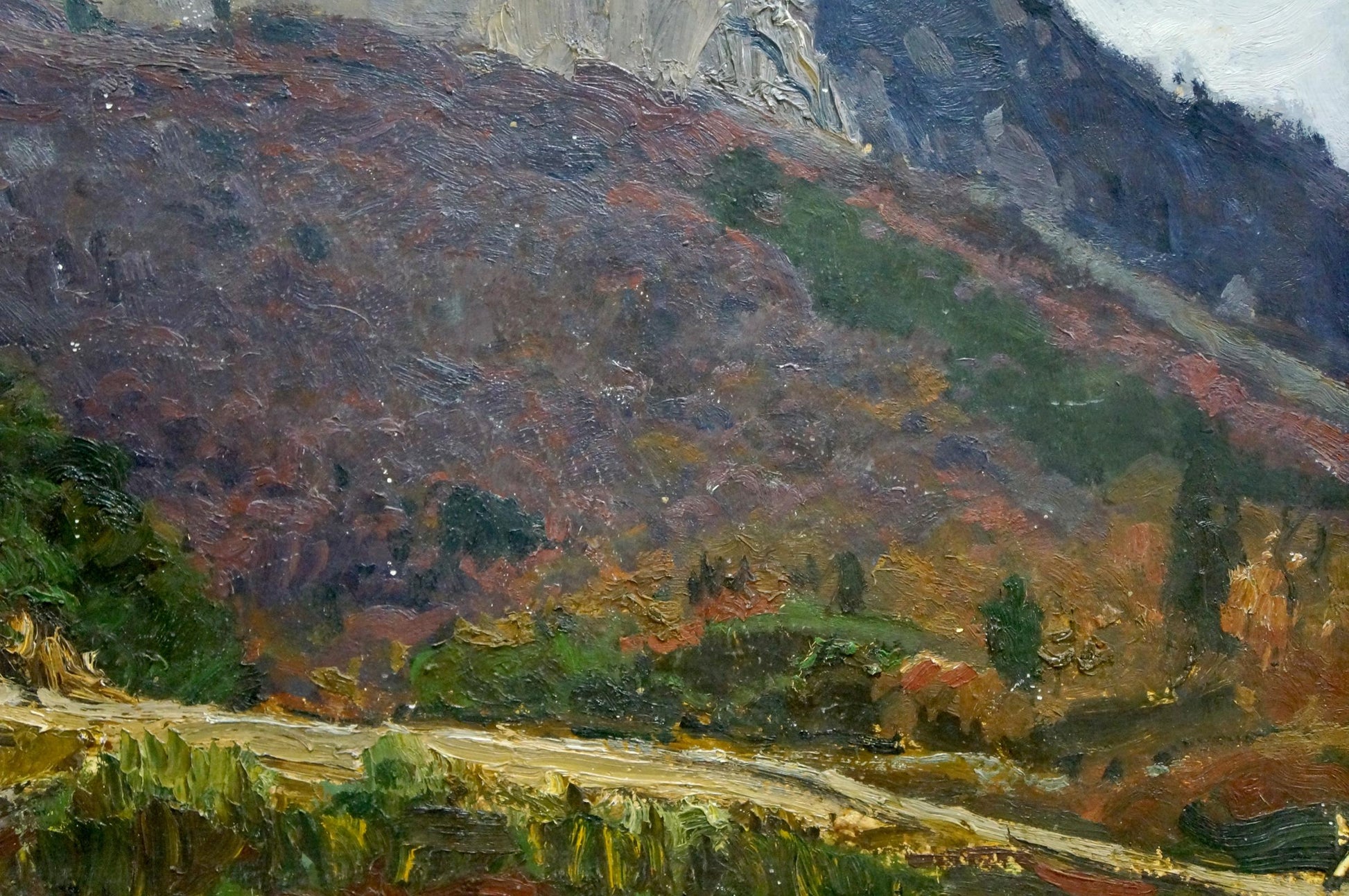 Mountain Landscape depicted in oil paint by Peter Kuzmich Stolyarenko