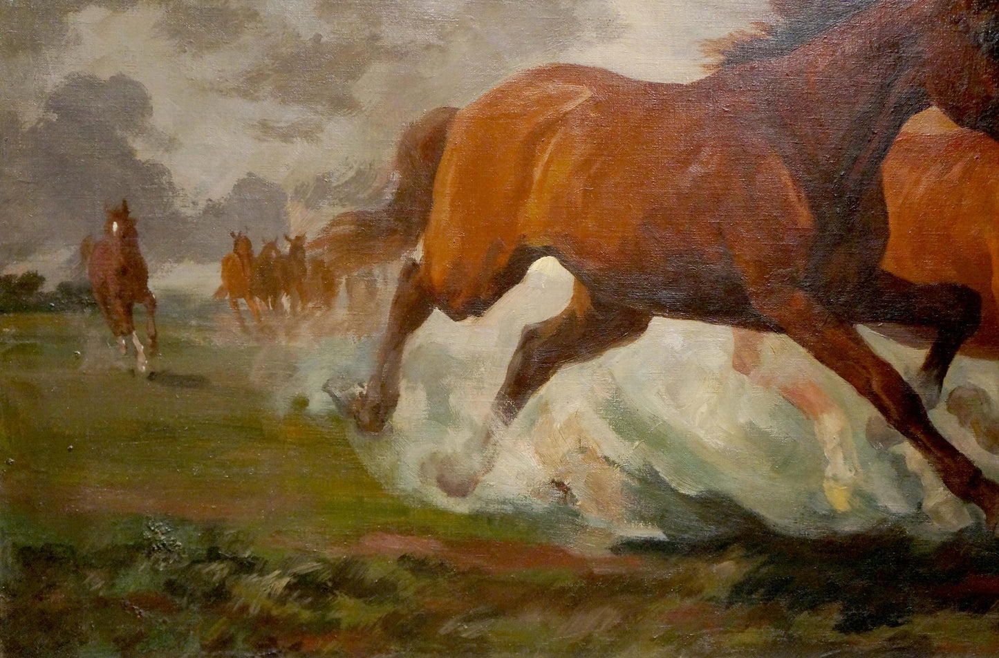 Oil painting Horse running