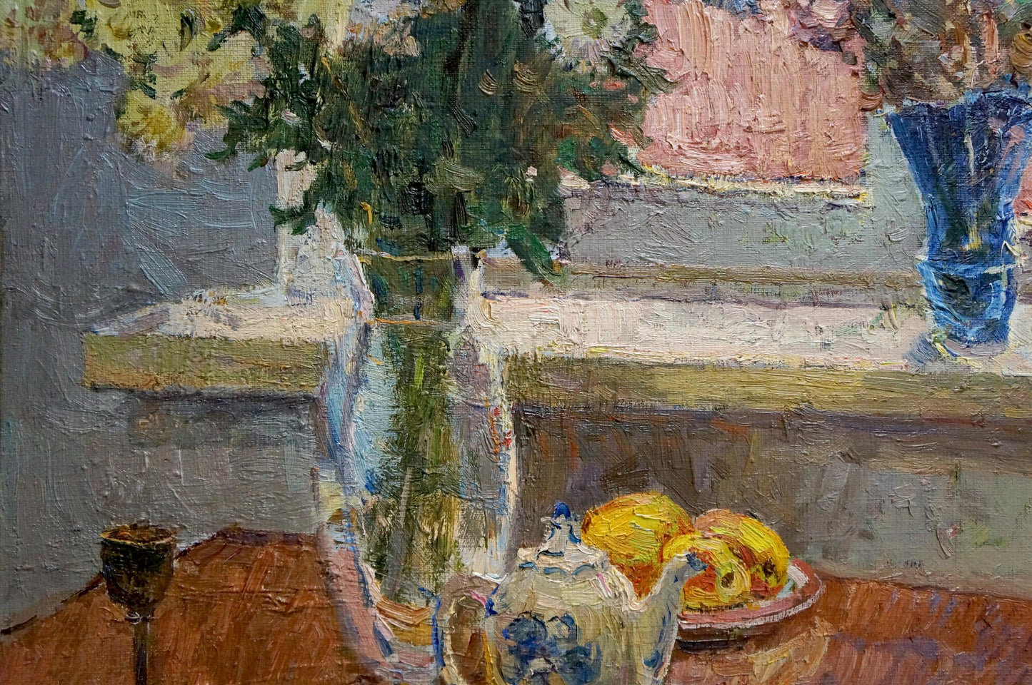 Oil painting Flowers by the window Peter Kuzmich Stolyarenko