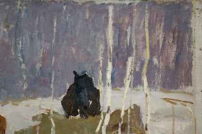 Oil painting In the woods Sevastyanov Viktor Grigorievich