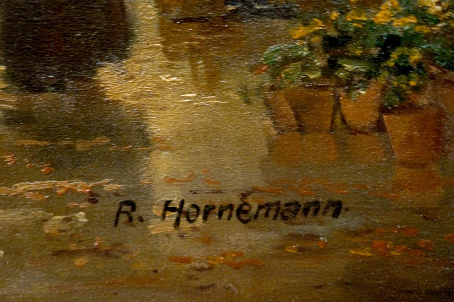Oil painting City life R. Hornemann