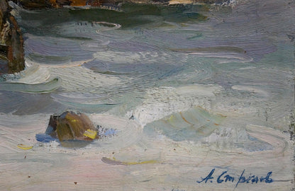 Oil painting Near the sea Strelov Arkady Efimovich