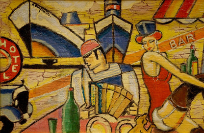 Abstract painting People at the bar